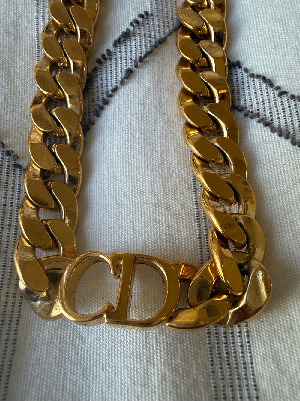 CHRISTIAN DIOR Danseuse Etoile Chain Choker Necklace Gold - Picture 16 of 17